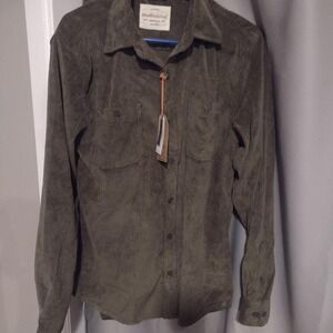 Green corduroy button up Weatherproof vintage mens long sleeve shirt new w tags